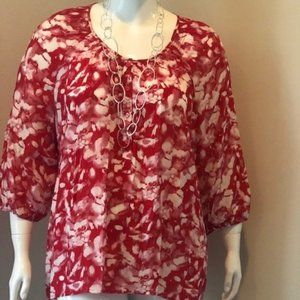 Sejour Red/White Blouse 3x